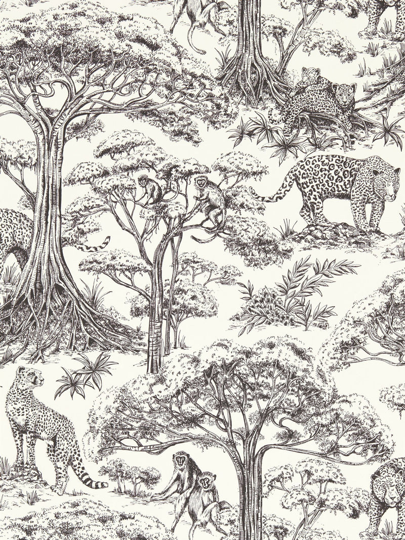 Clarke and Clarke Noir Luxe Kisumu Wallpaper Sample