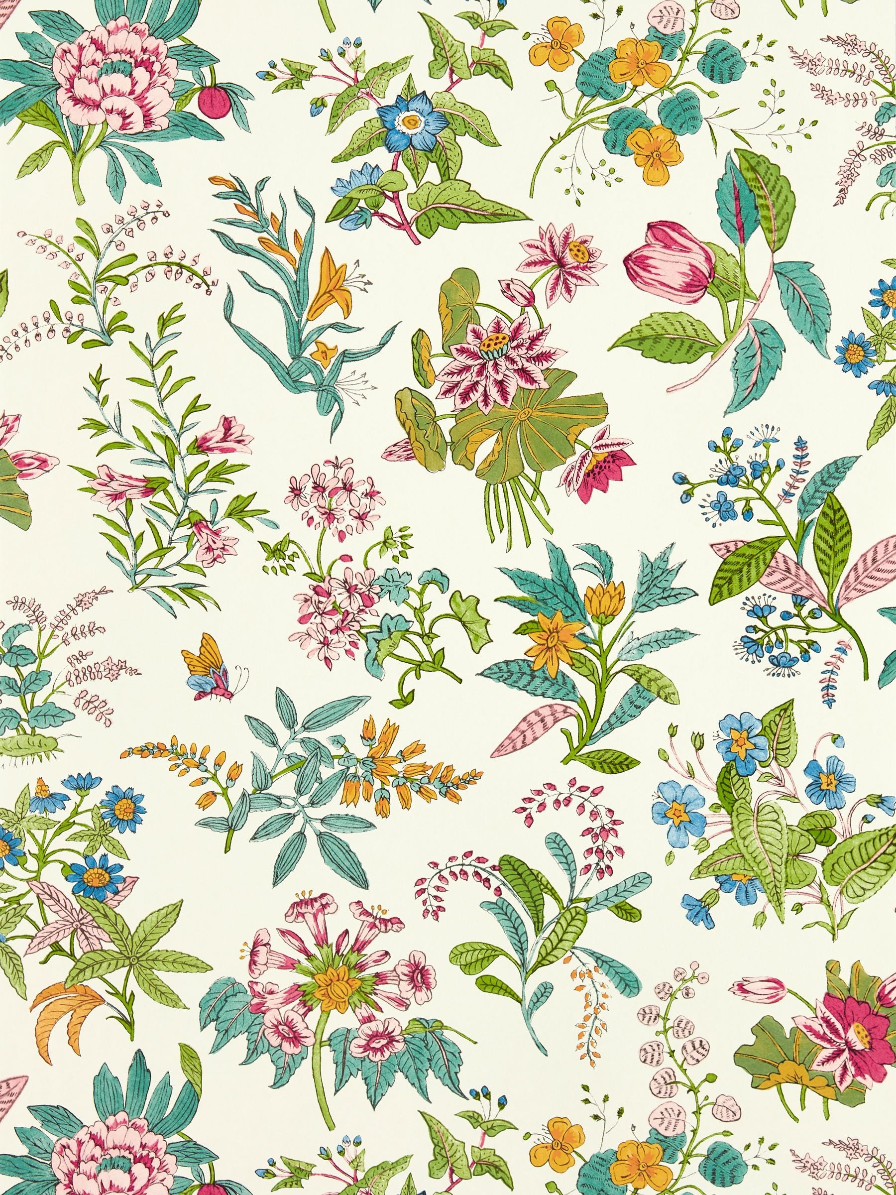 Harlequin Peridot Woodland Floral wallpaper sample, imported from the UK