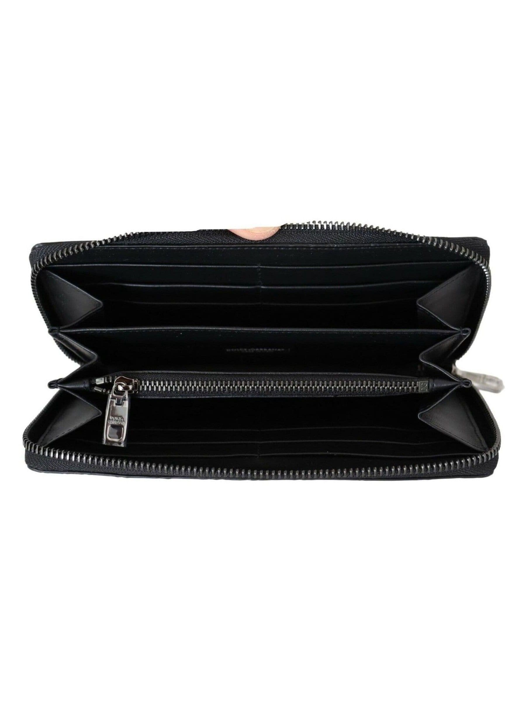 Dolce & Gabbana black leather continental wallet 19cm, imported from the UK