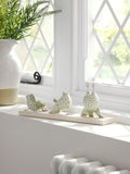 Yoga Chicken Ornament Sage Green Set of 3 (British brand)