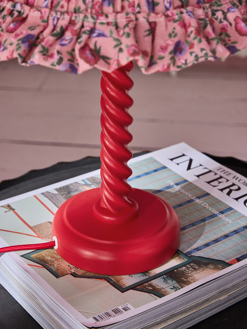 Cath Kidston pink barley twist table lamp 37cm, imported from the UK