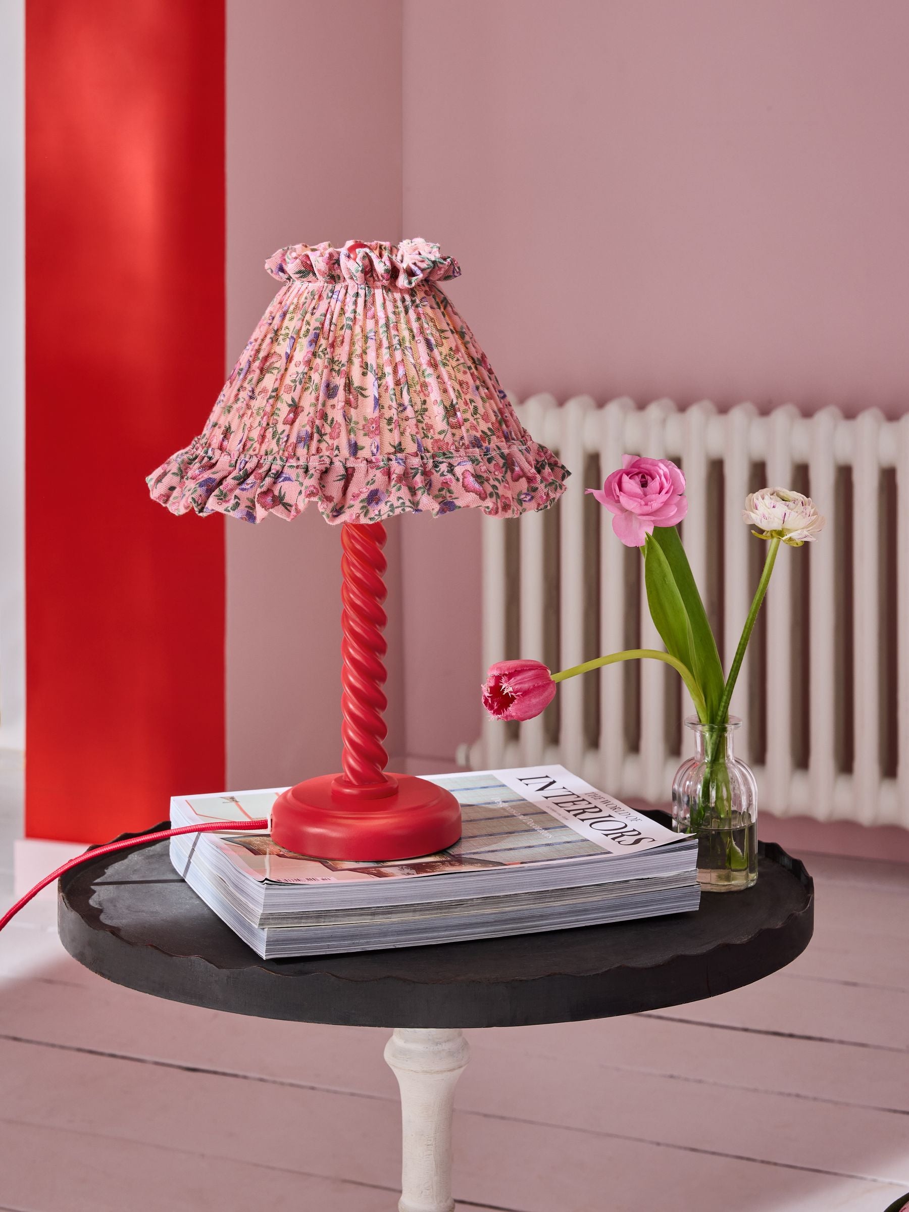 Cath Kidston Pink Barley Twist Table Lamp