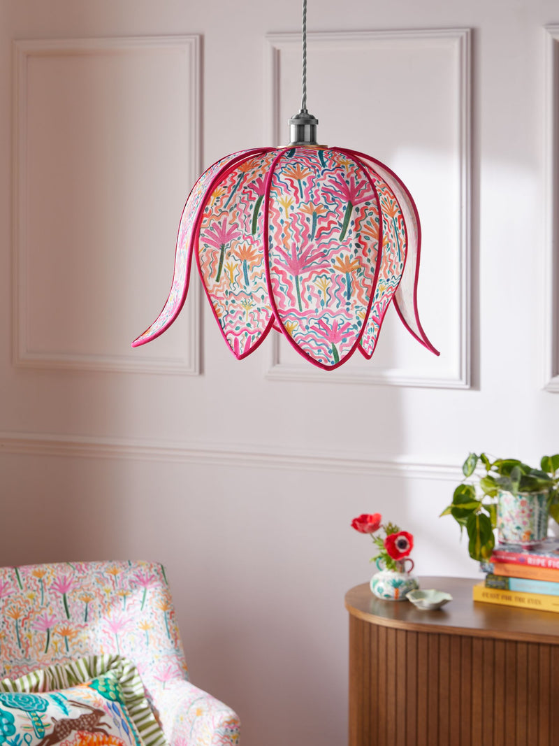 Lucy Tiffney pink flower lampshade 30cm (British brand)