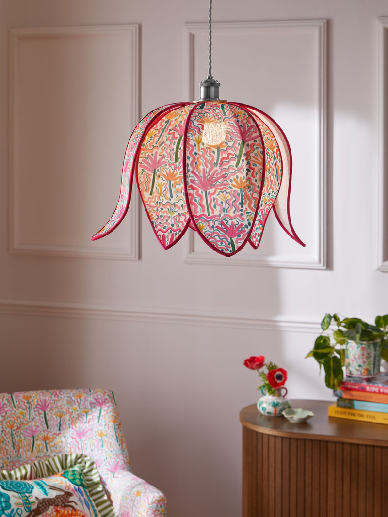 Lucy Tiffney pink flower lampshade 30cm (British brand)