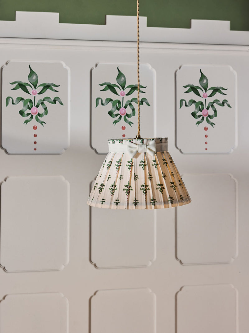 Cath Kidston cream green pleat bow lampshade, imported from the UK