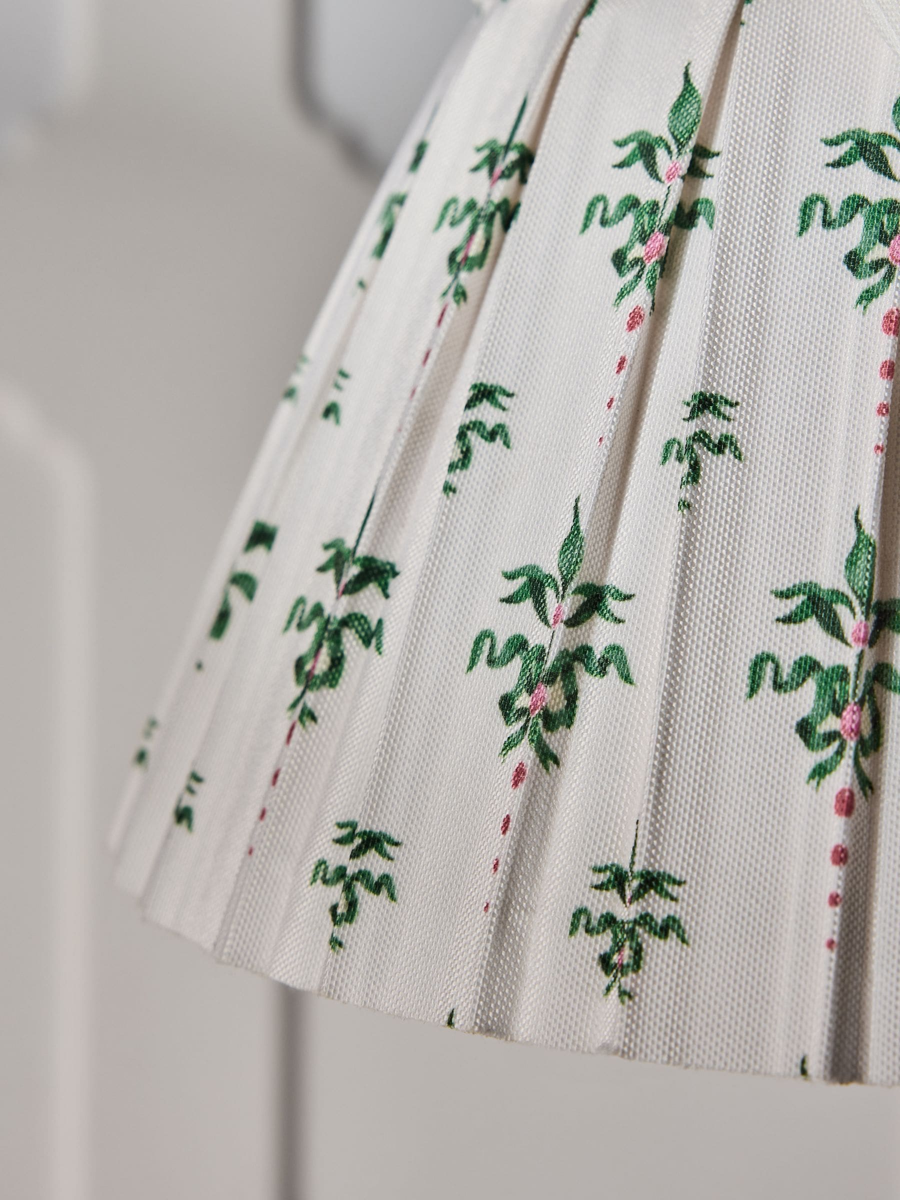 Cath Kidston cream green pleat bow lampshade, imported from the UK