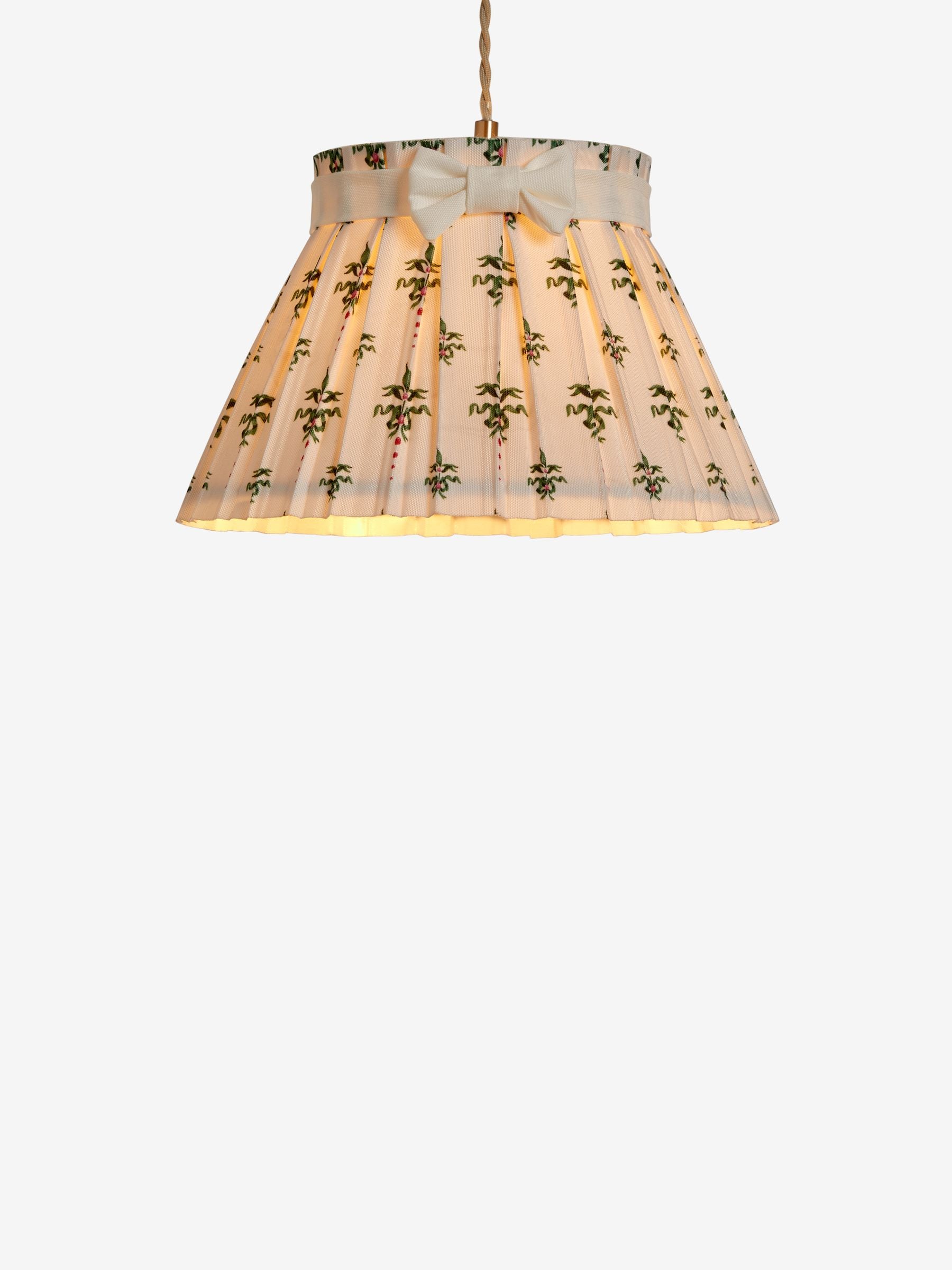 Cath Kidston cream green pleat bow lampshade, imported from the UK
