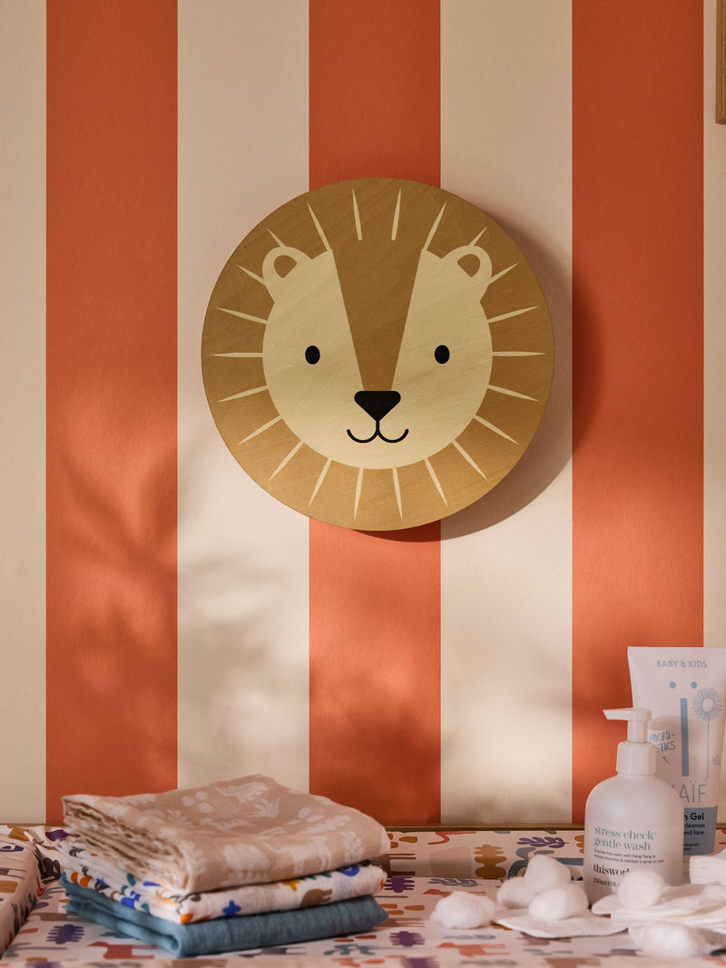 Jojo Maman Bébé wooden Luca Lion wall night light - British product