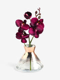 Purple Artificial Orchid in Glass Vase (British brand)
