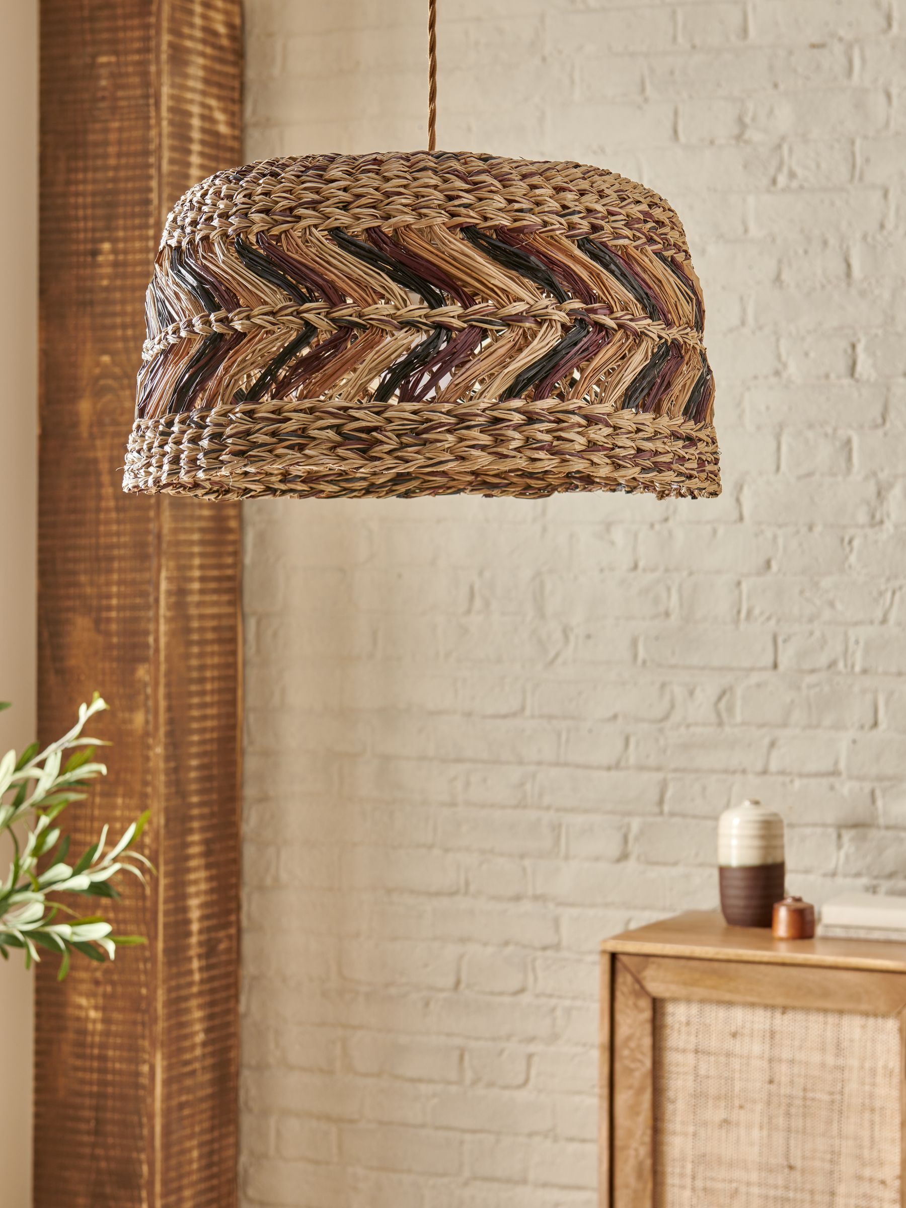 French Connection natural brown Shabdkosh lampshade 25cm x 50cm (British brand)