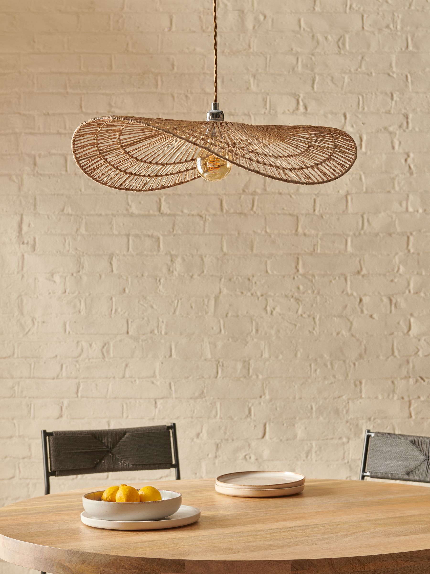French Connection Natural Panjab lampshade 62cm width - British product