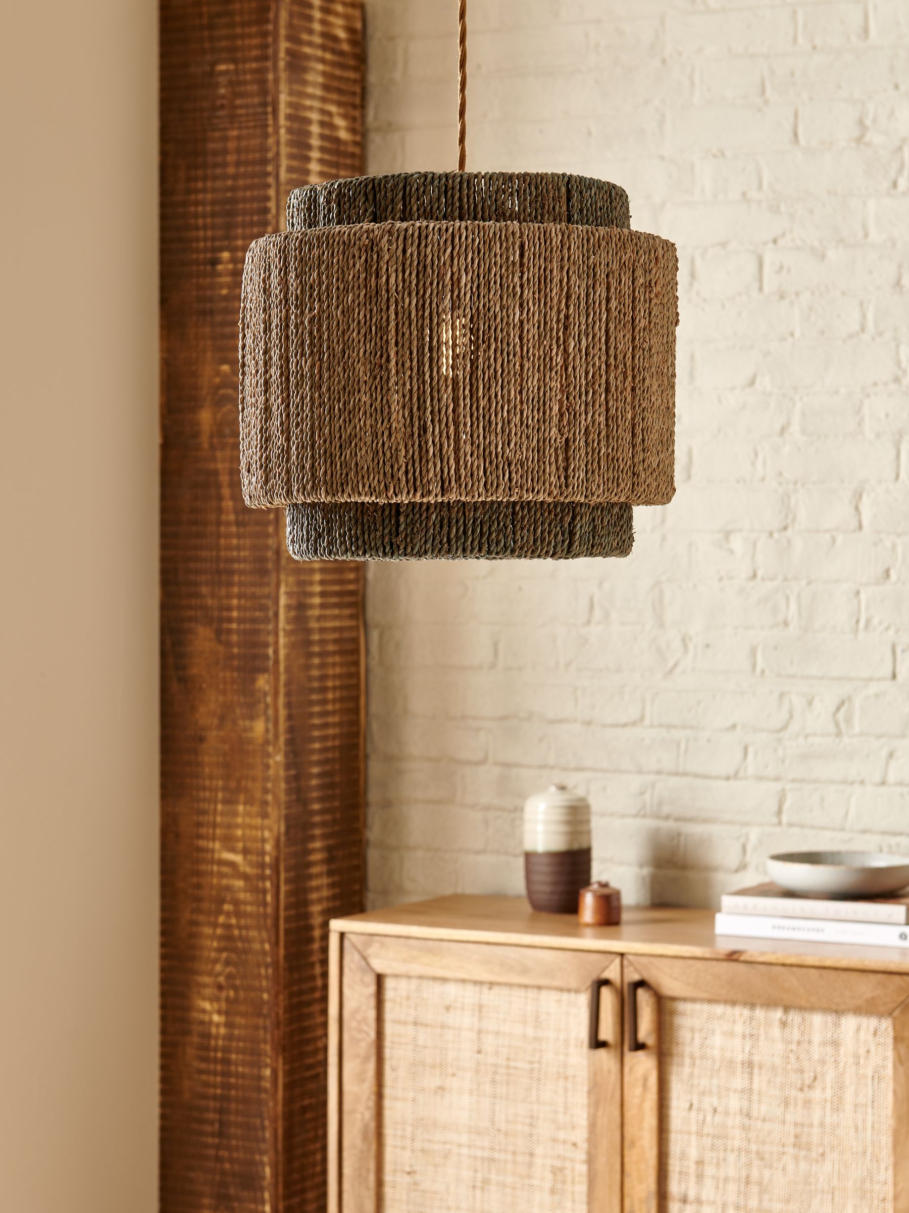 French Connection natural grey Durachaar lampshade 34cm, UK version