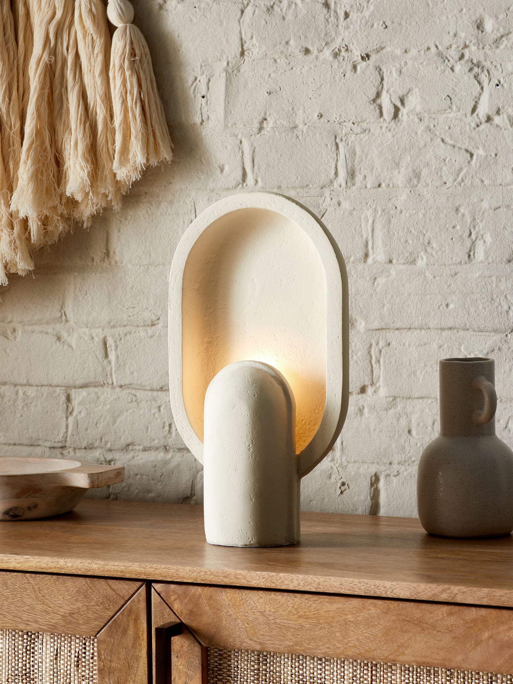 French Connection Cream Rapoko Blanc table lamp (British brand)