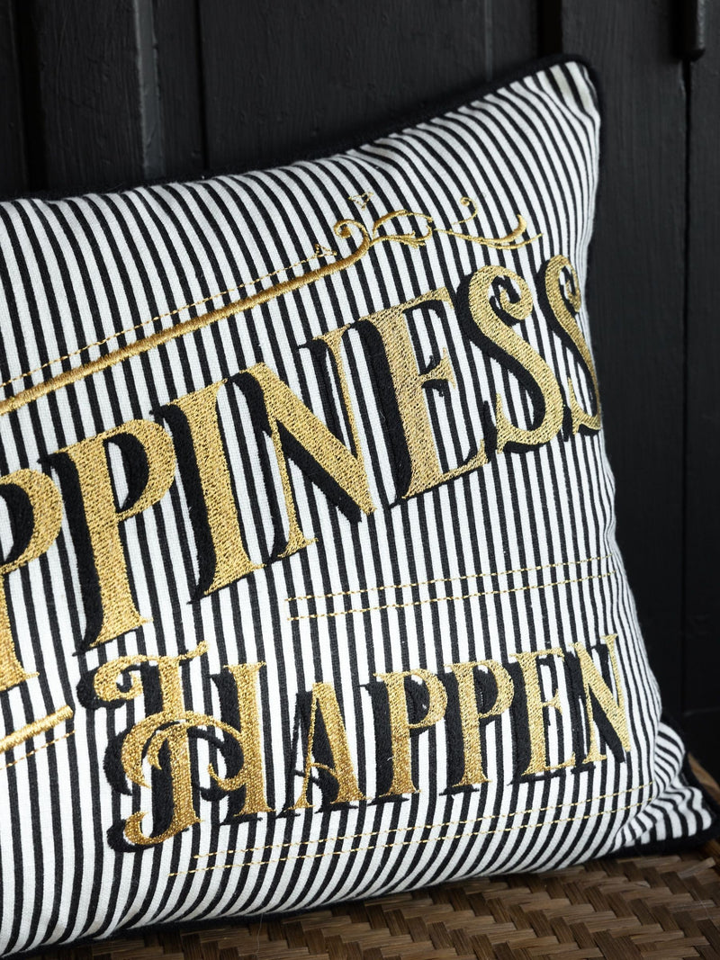 Rockett St George embroidered slogan cushion 40x59cm - British product
