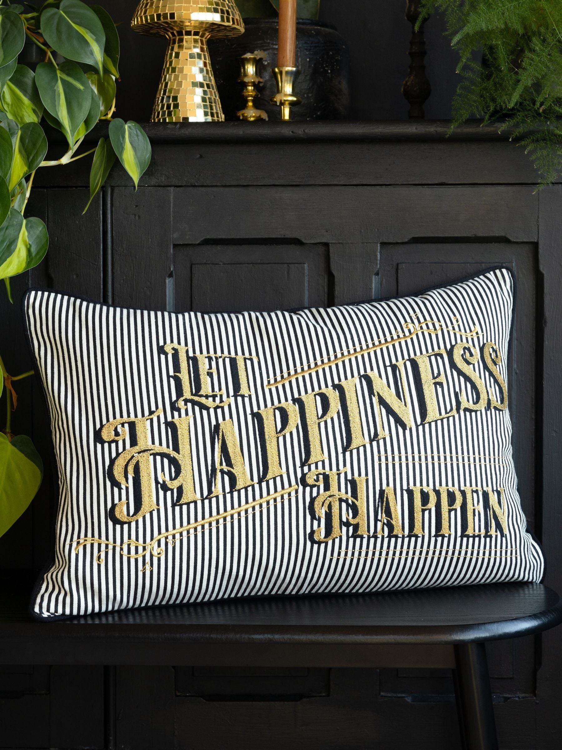 Rockett St George embroidered slogan cushion 40x59cm - British product