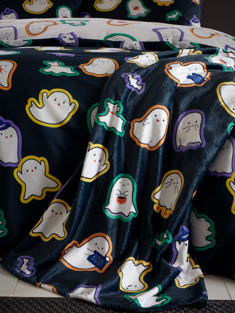 Catherine Lansfield fleece throw Halloween ghosts 130x170cm, UK version