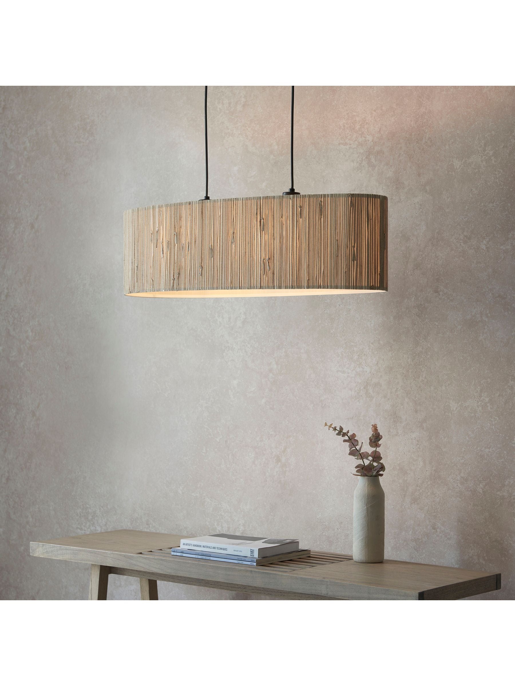Gallery Home Kimball natural 2 light pendant, UK version