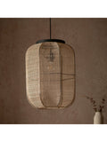 Gallery Home Black Creighton pendant ceiling light with raffia shade - British product