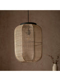 Gallery Home Black Creighton pendant ceiling light with raffia shade - British product
