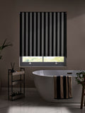 Blackout roller blind stripe print black/white - UK version