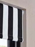 Blackout roller blind stripe print black/white - UK version