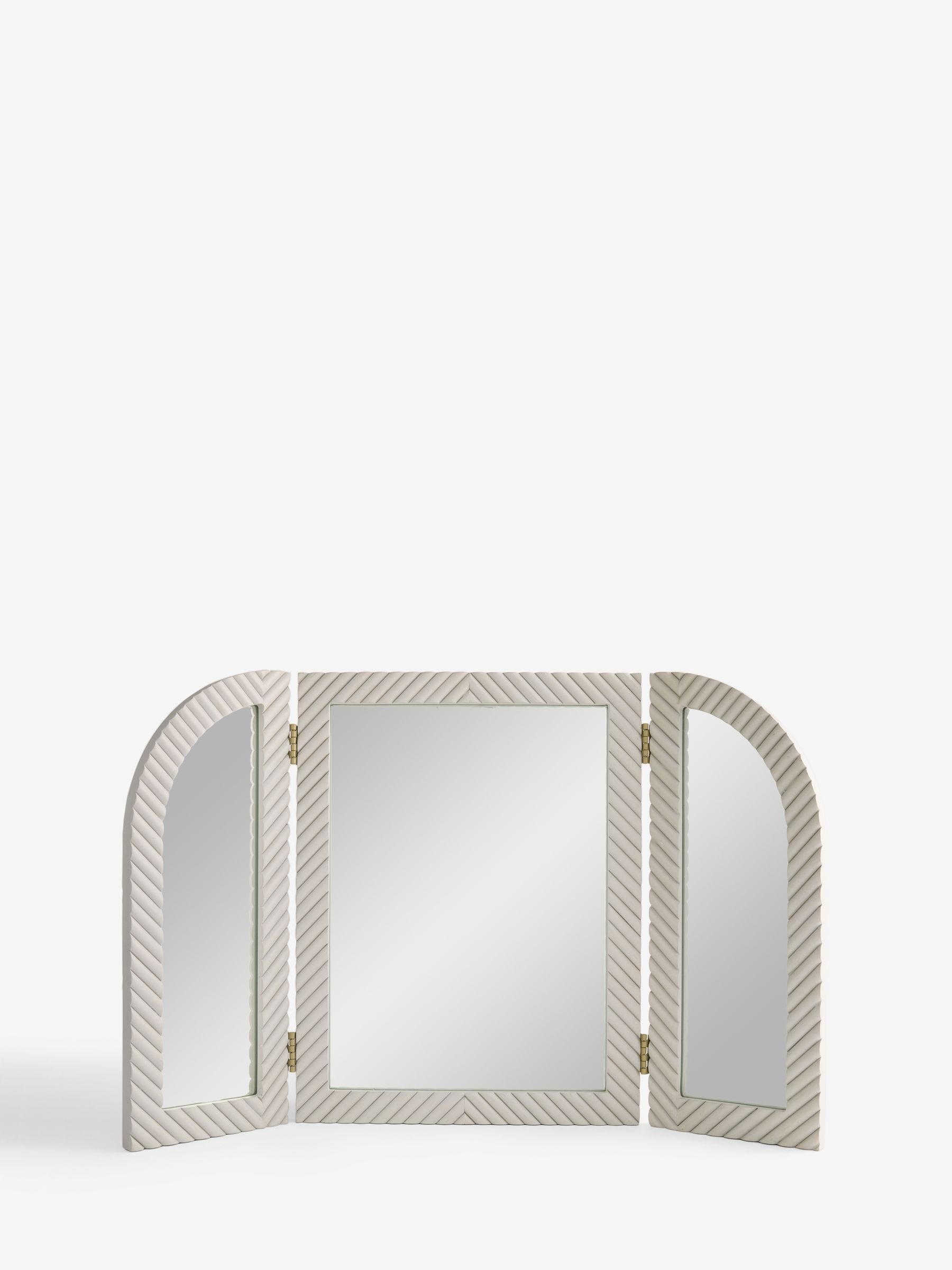 Valencia light grey solid mango wood dressing mirror 90.5cm (British brand)