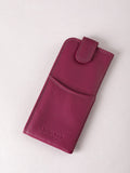 Lakeland Leather cranberry real leather glasses case slimline (British brand)