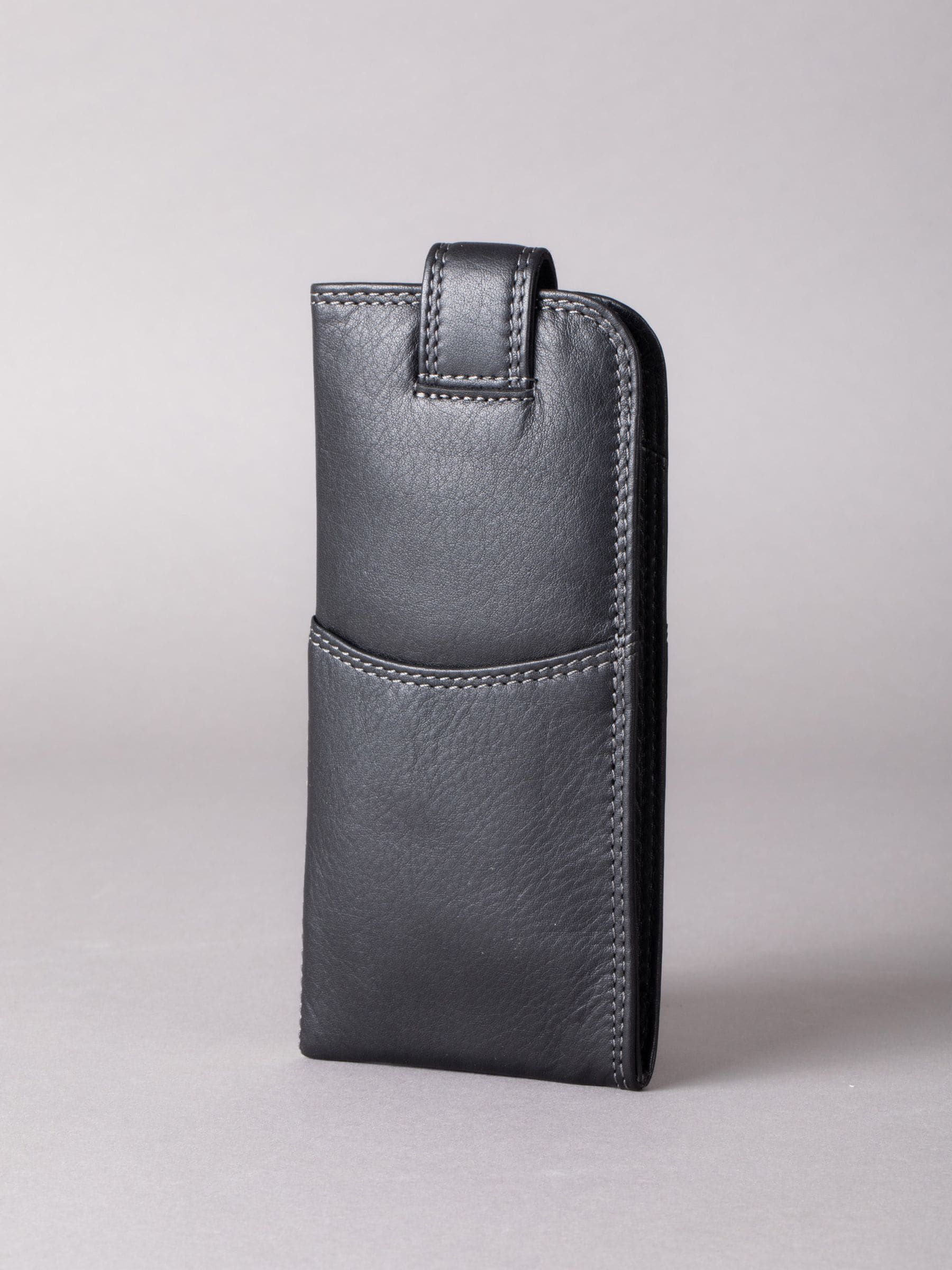 Lakeland Leather black double glasses case, imported from the UK