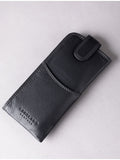 Lakeland Leather black double glasses case, imported from the UK