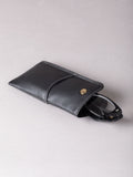 Lakeland Leather black double glasses case, imported from the UK