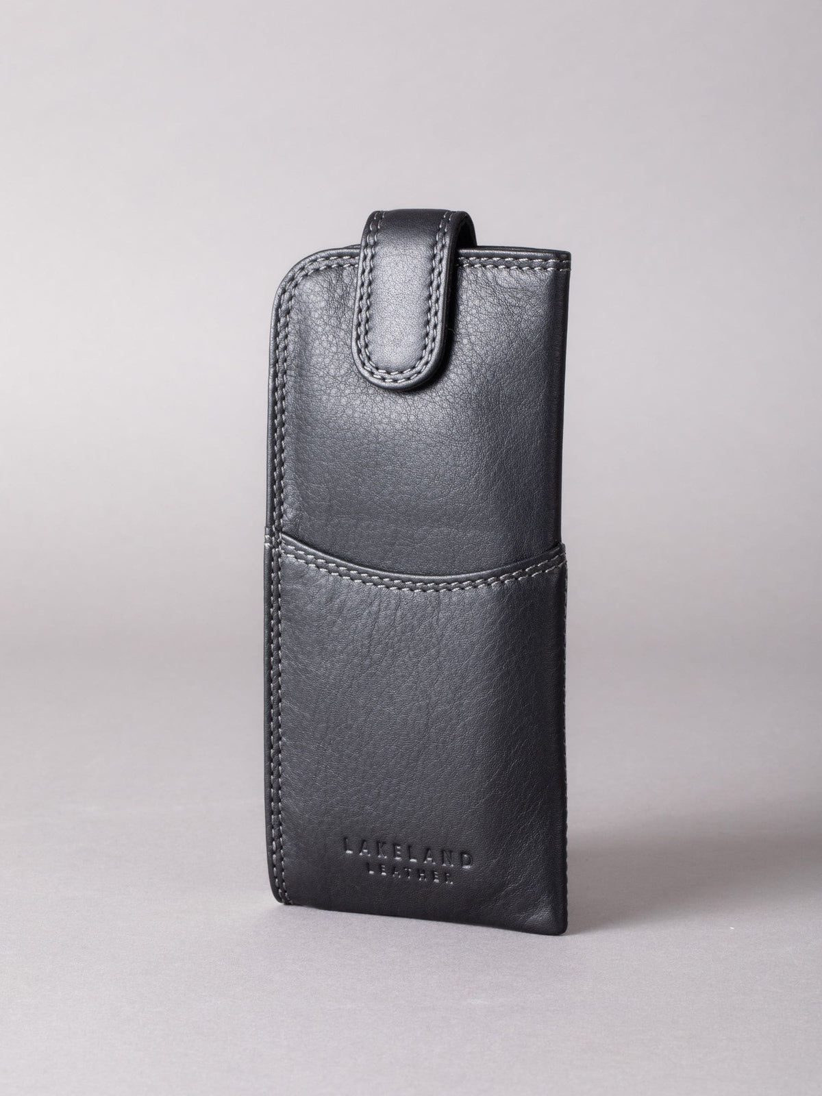 Lakeland Leather black double glasses case, imported from the UK