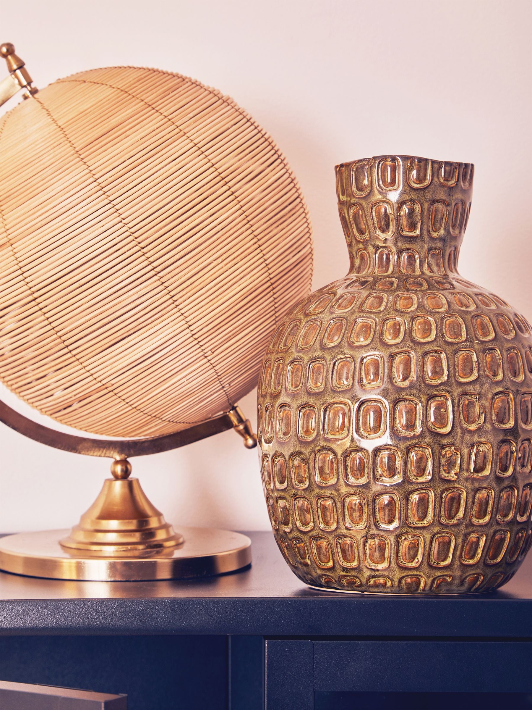 Interiors by Premier Green Yana large ceramic vase (British brand)
