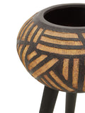 Fifty Five South black Darnell tapered planter with beech legs, 44cm (British brand)
