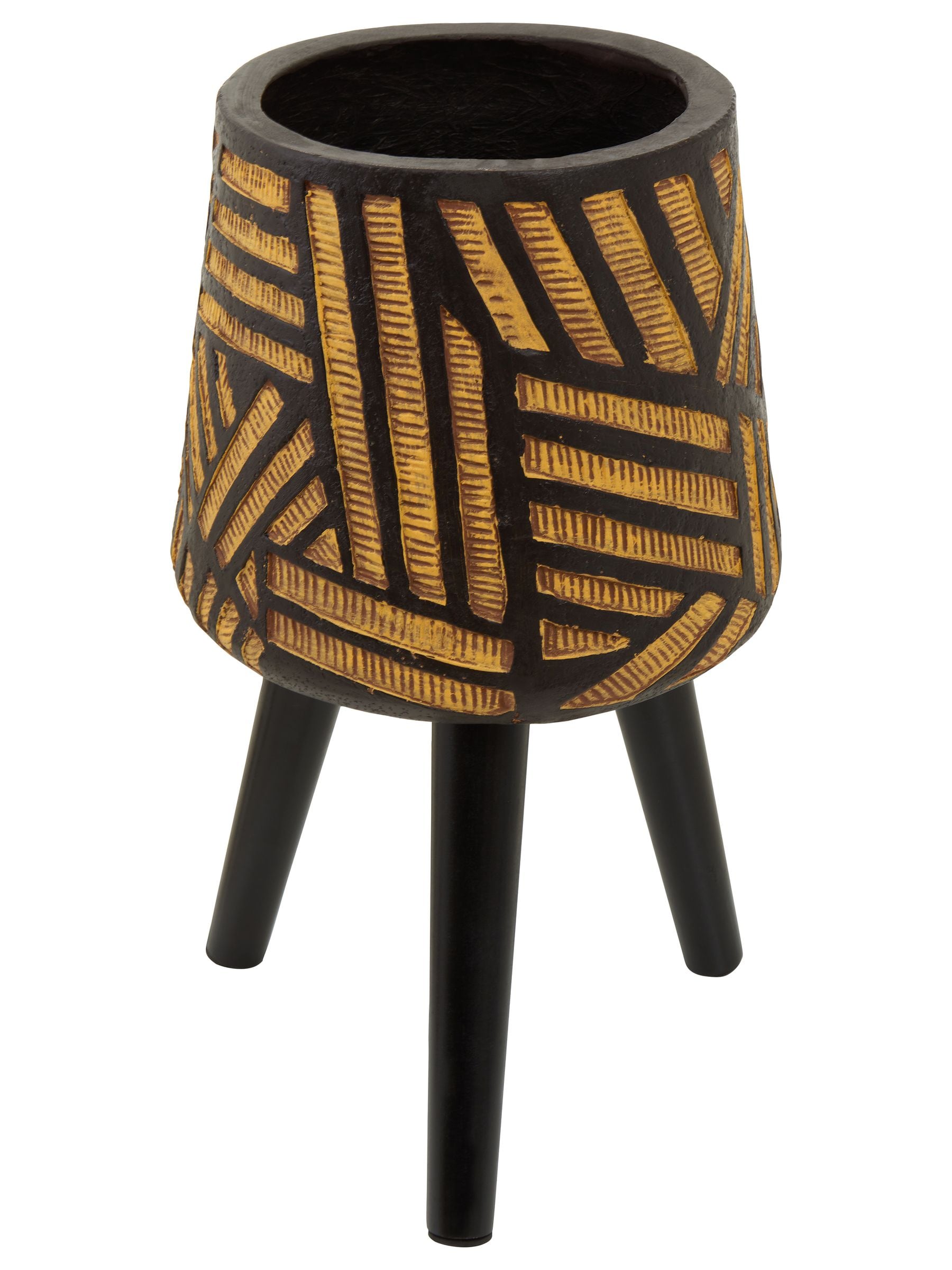 Fifty Five South Black Darnell planter with angular legs, imported from the UK