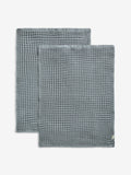 Grey waffle tea towels set of 2, 60cm by 40cm, UK version