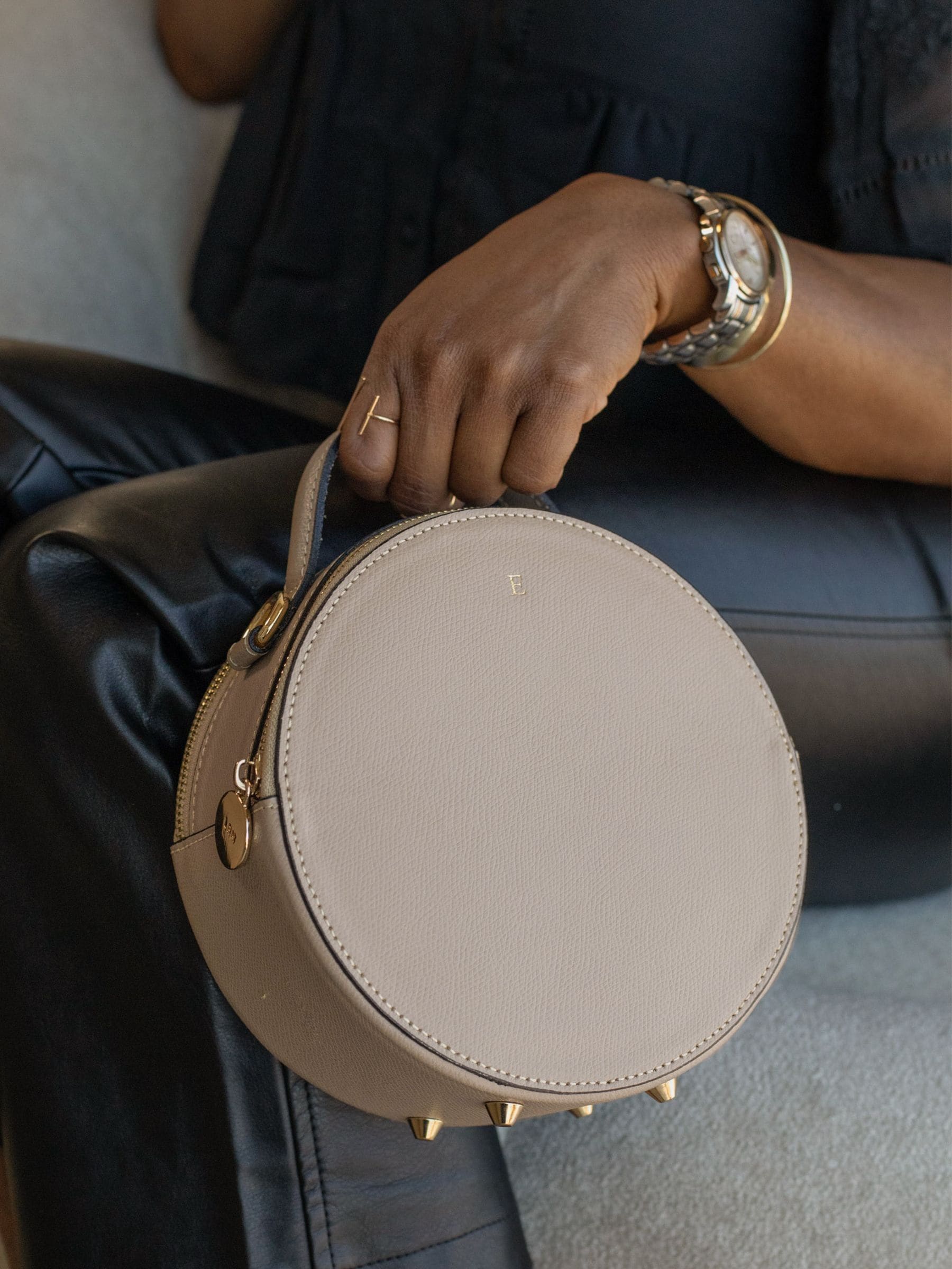 LRM Goods Personalised Leather Rosie Circle Bag