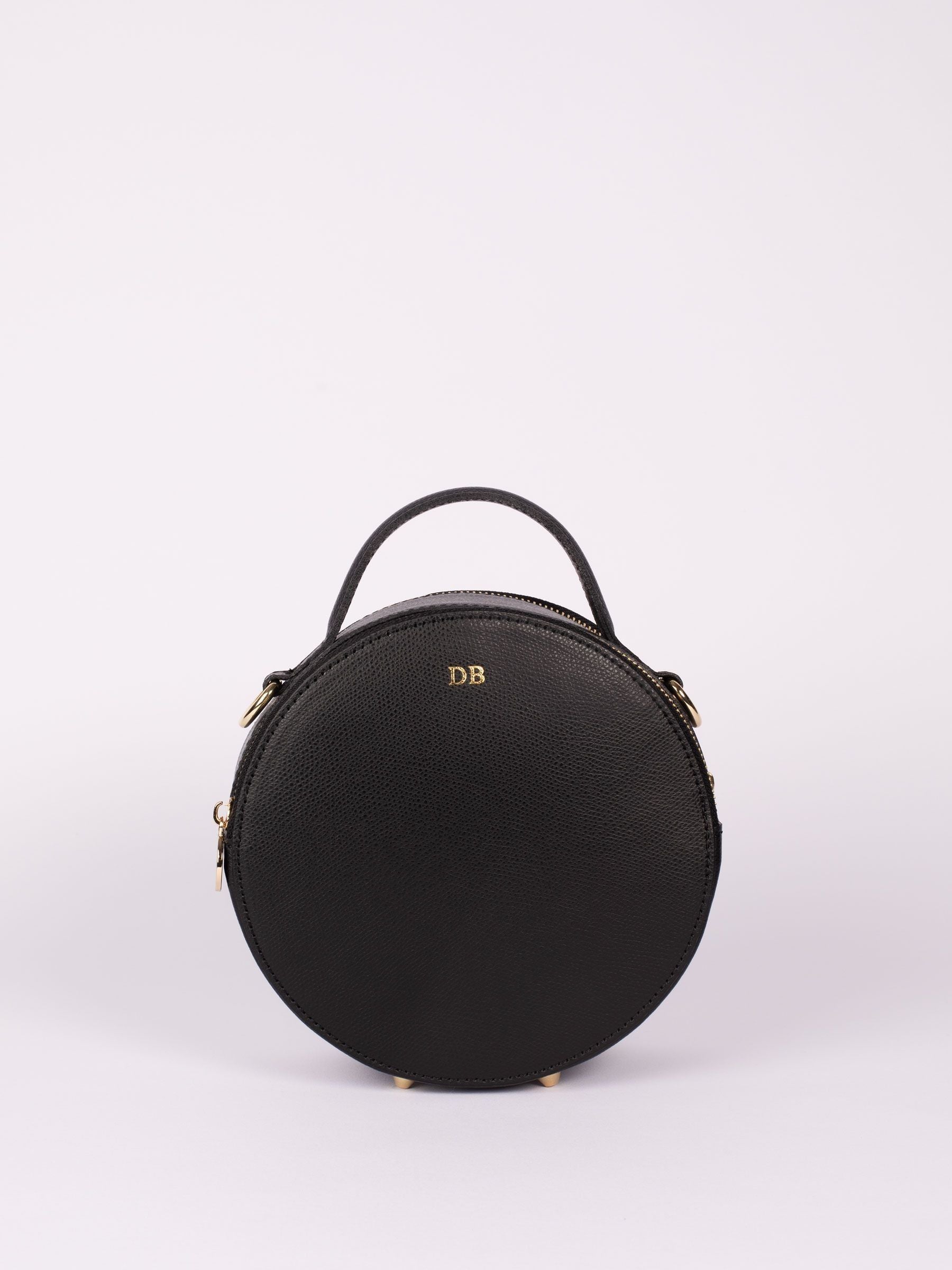 LRM Goods personalised leather circle bag 18cm (British brand)