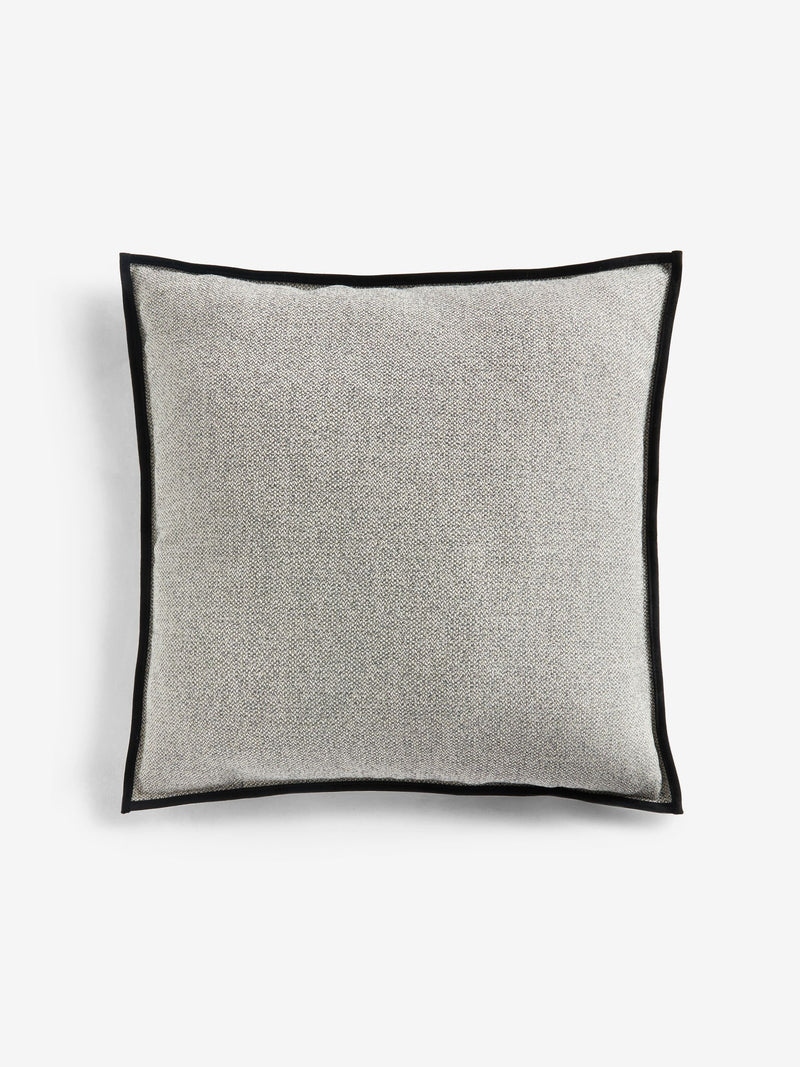 Tweed velour trim cushion black 59x59cm - British product