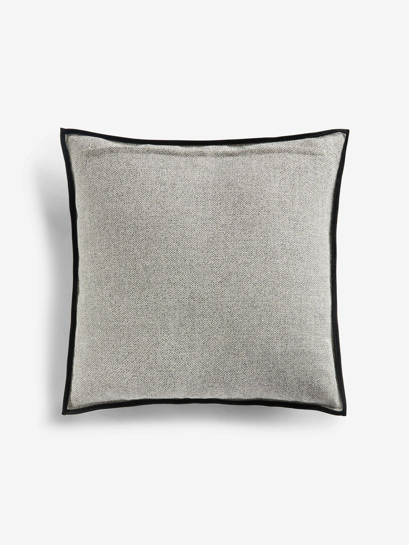 Tweed velour trim cushion black 59x59cm - British product