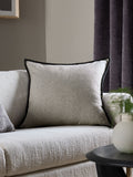 Tweed velour trim cushion black 59x59cm - British product