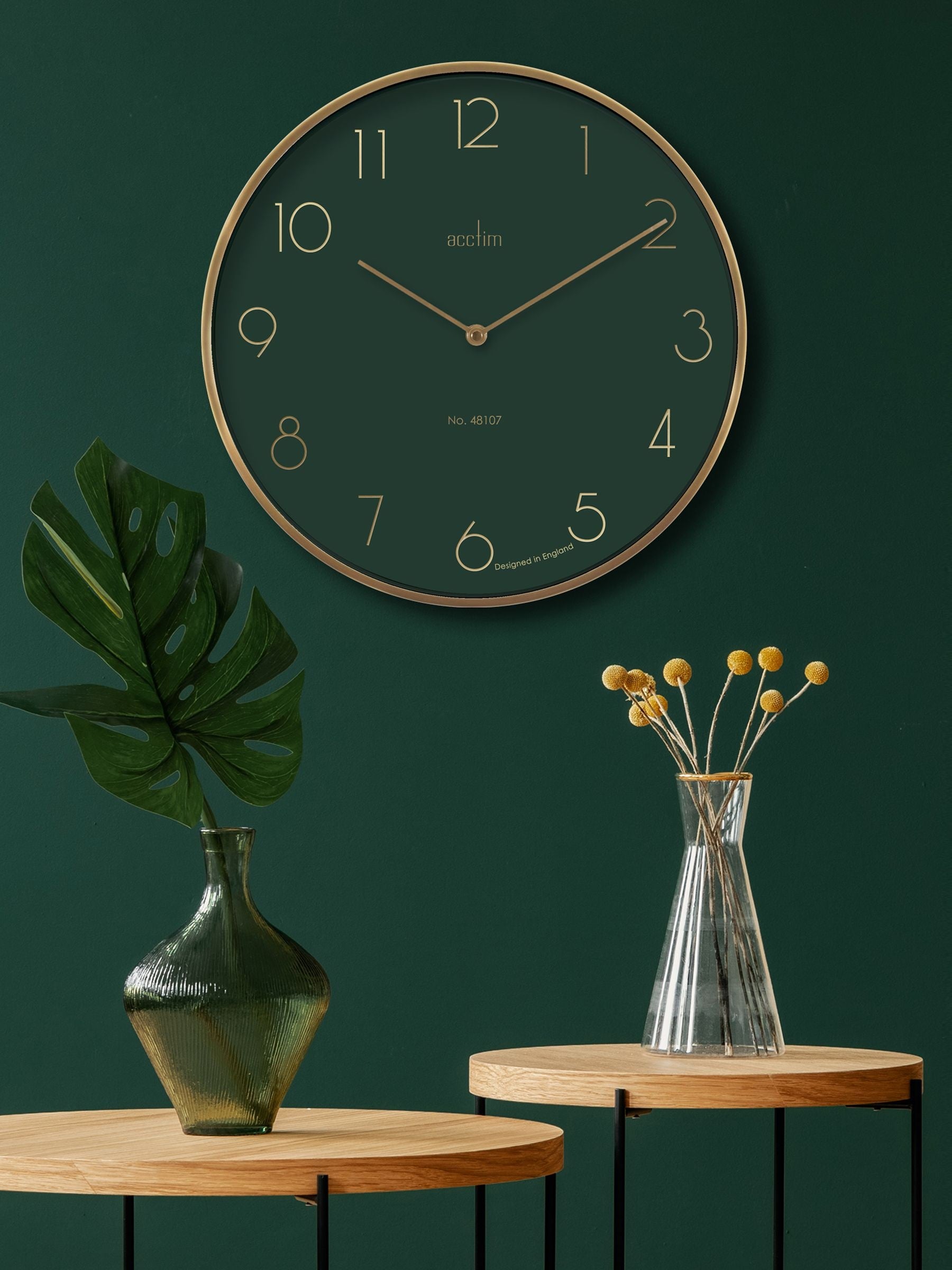 Acctim Madison wall clock 35cm brushed metal (British brand)