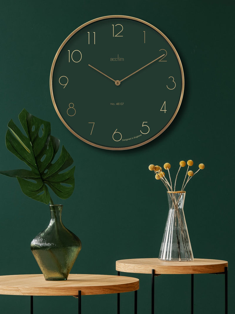 Acctim Madison wall clock 35cm brushed metal (British brand)