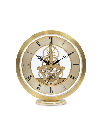 Next Acctim Millendon Gold Round Skeleton Mantel Clock- Buy online at McGrocer