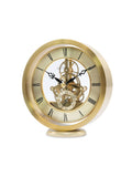 Acctim gold skeleton mantel clock 14cm, UK version