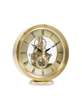 Acctim gold skeleton mantel clock 14cm, UK version