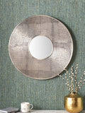 Pacific Antique Silver Metal Round Wall Mirror