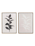 Pacific Natural leaf print framed canvas set, 50x35x4cm, imported from the UK