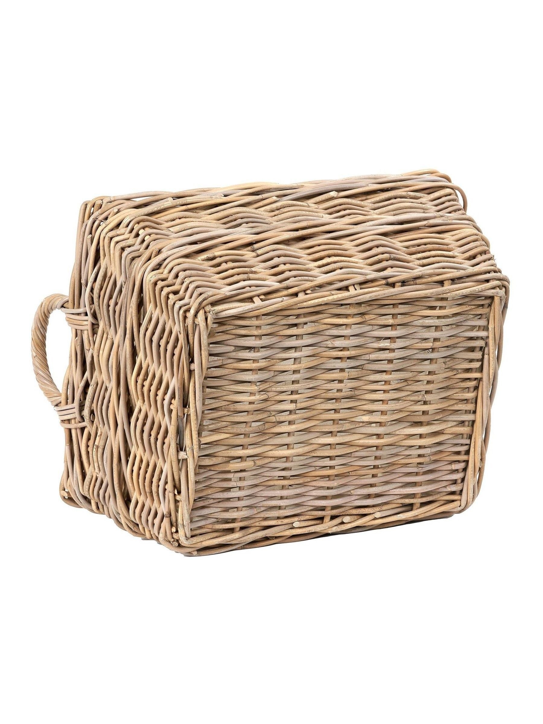 Kubu grey handled laundry basket, imported from the UK