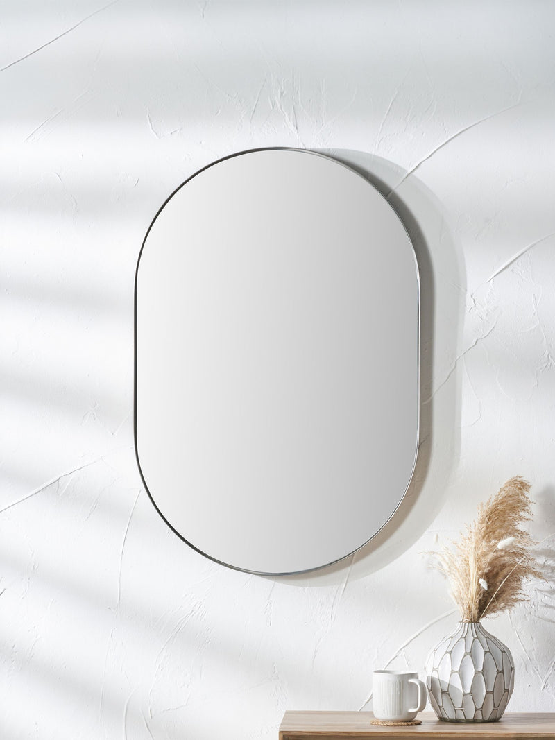 Pacific oval mirror brushed gold frame 90cm x 60cm imported from UK