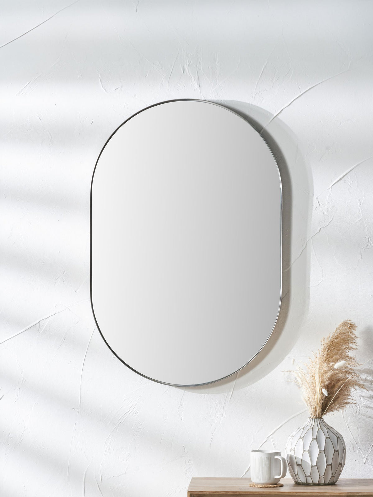 Pacific oval mirror brushed gold frame 90cm x 60cm imported from UK